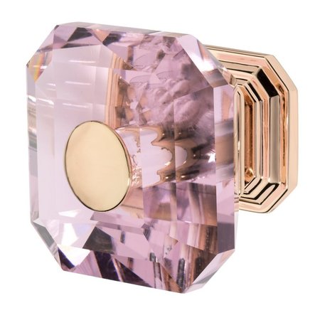 WISDOM STONE Clubhouse Cabinet Knob, 1-5/16in, Rose Gold with Pink Crystal 4222RG-P